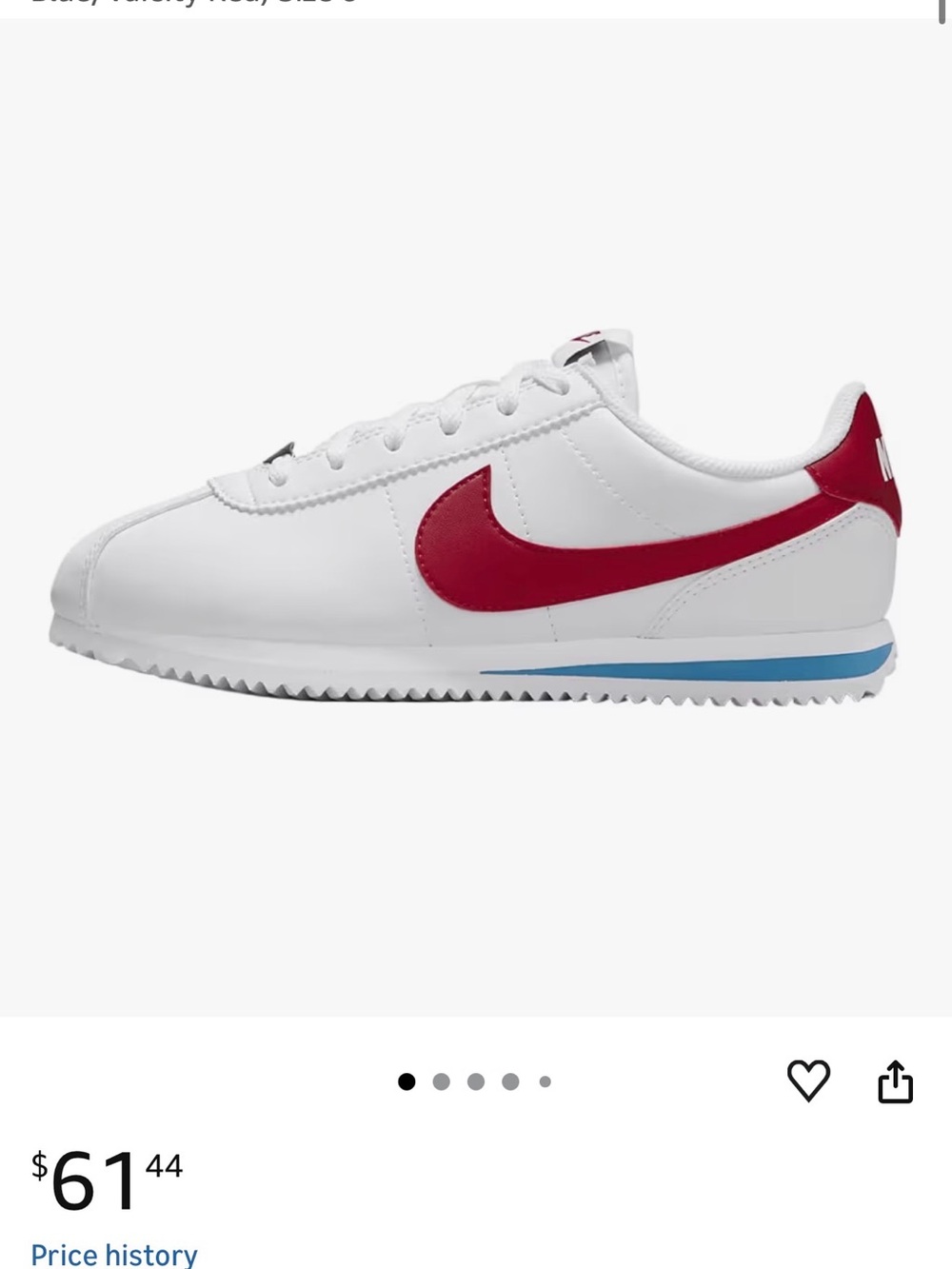 Nike White Sneakers with Red Swoosh - Picture 4 of 4